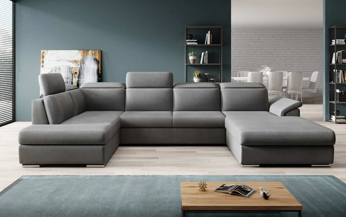 Designer Sofa Emiliano mit Schlaf- und Klappfunktion