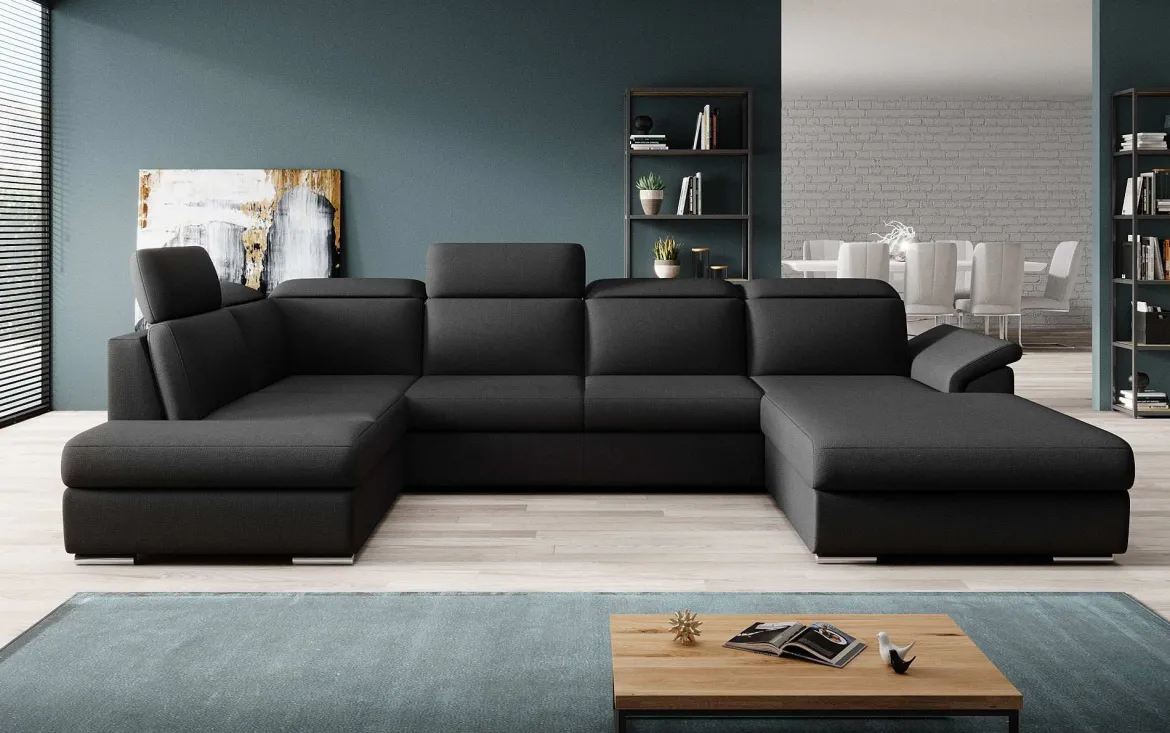 Designer Sofa Emiliano mit Schlaf- und Klappfunktion