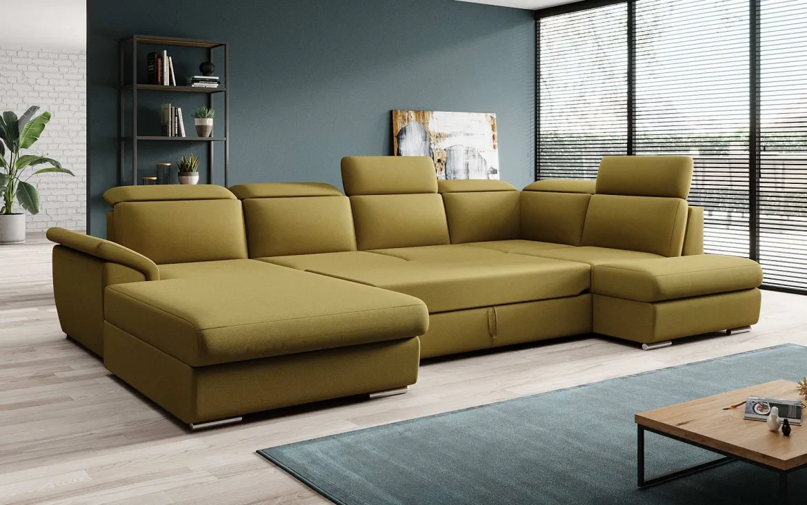 Designer Sofa Emiliano mit Schlaf- und Klappfunktion
