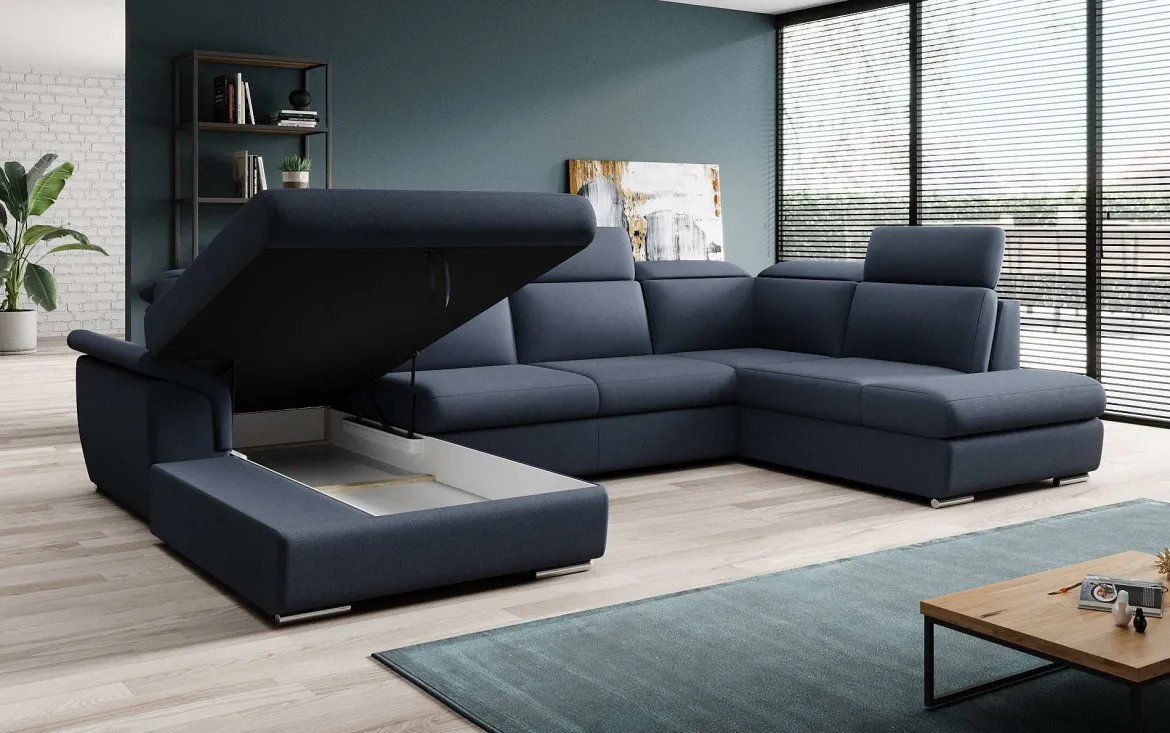 Designer Sofa Emiliano mit Schlaf- und Klappfunktion