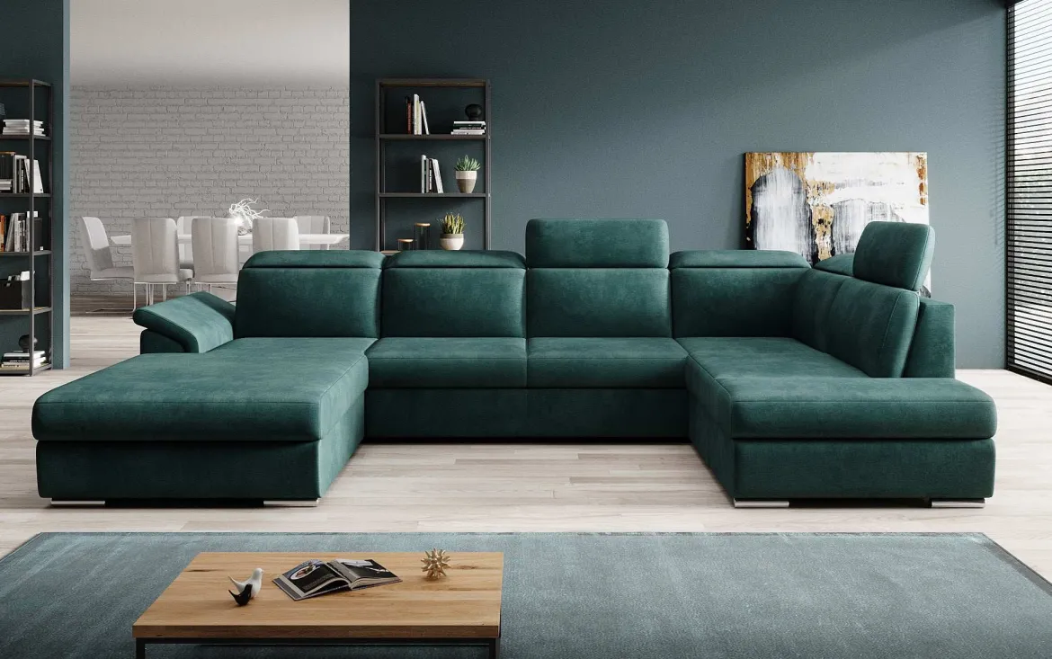 Designer Sofa Emiliano mit Schlaf- und Klappfunktion