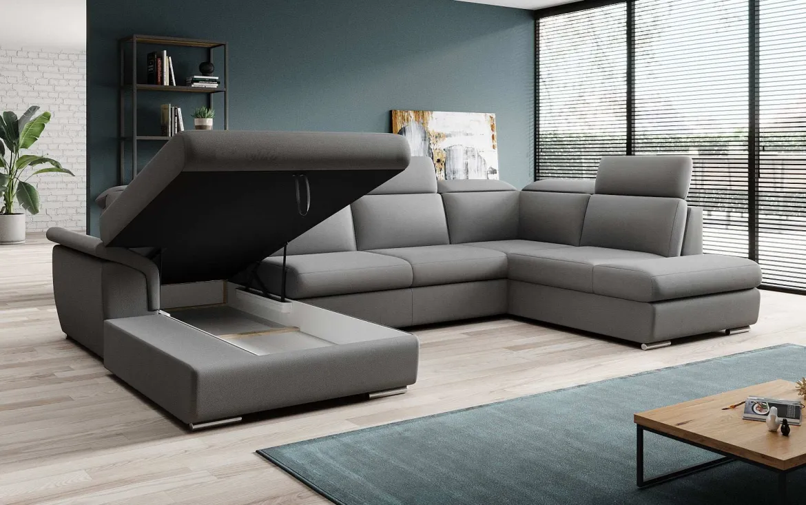 Designer Sofa Emiliano mit Schlaf- und Klappfunktion