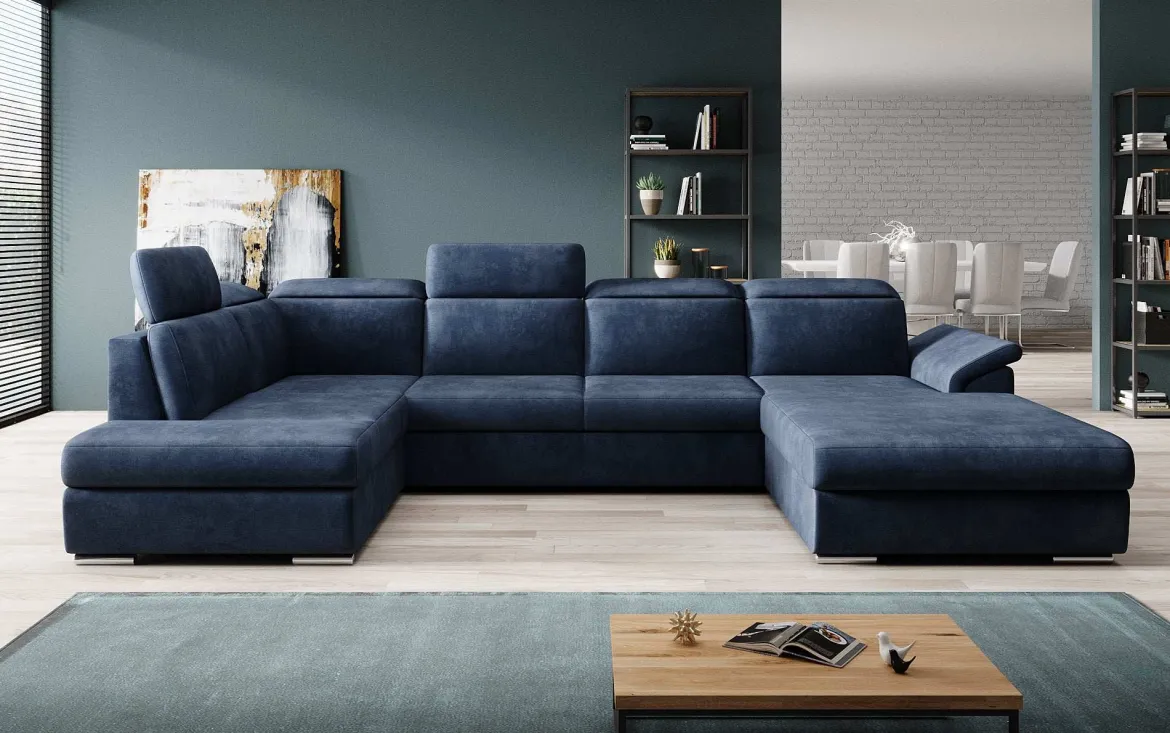 Designer Sofa Emiliano mit Schlaf- und Klappfunktion