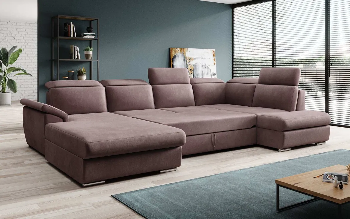 Designer Sofa Emiliano mit Schlaf- und Klappfunktion