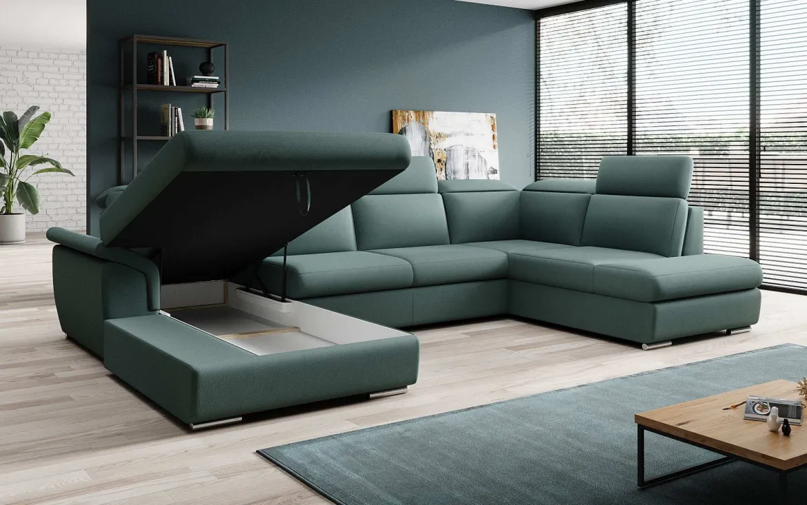 Designer Sofa Emiliano mit Schlaf- und Klappfunktion