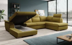 Designer Sofa Emiliano mit Schlaf- und Klappfunktion