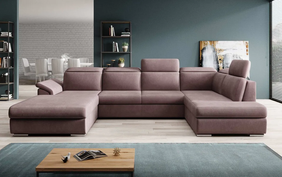 Designer Sofa Emiliano mit Schlaf- und Klappfunktion