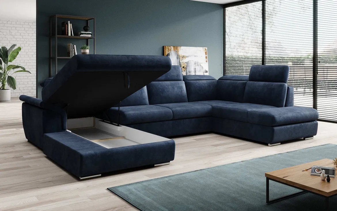 Designer Sofa Emiliano mit Schlaf- und Klappfunktion