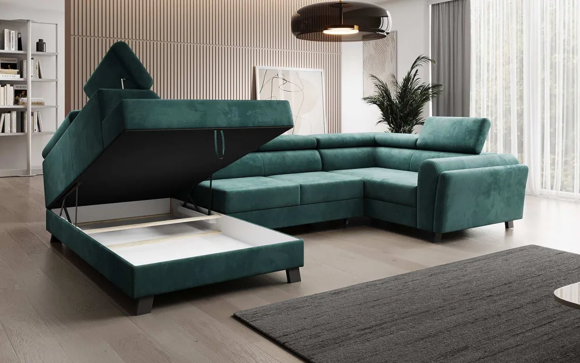 Designer Sofa Emilio mit Schlaf- und Klappfunktion