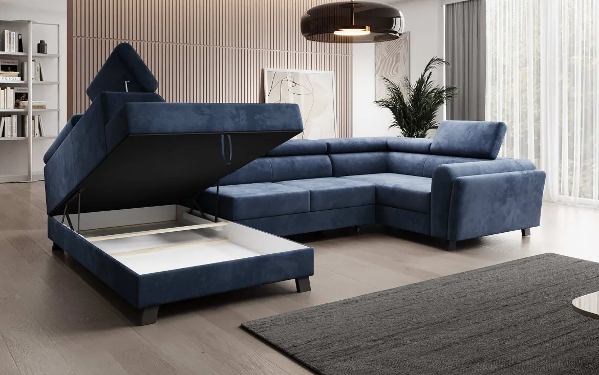 Designer Sofa Emilio mit Schlaf- und Klappfunktion