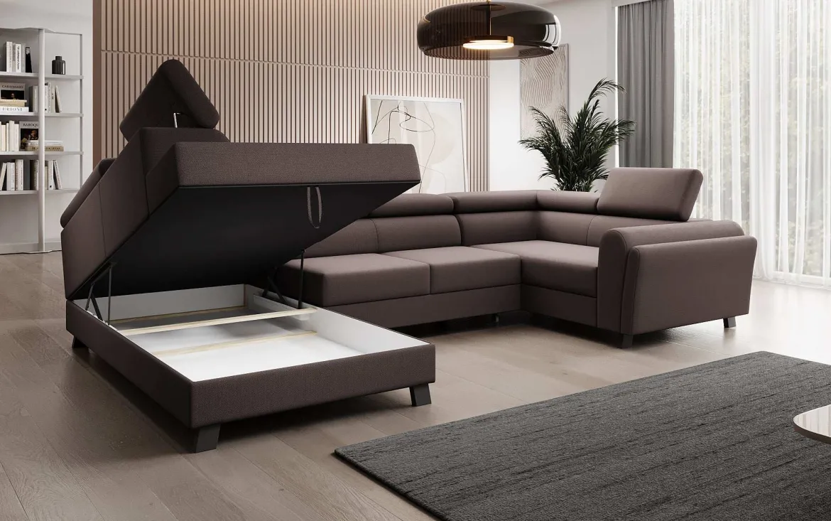 Designer Sofa Emilio mit Schlaf- und Klappfunktion