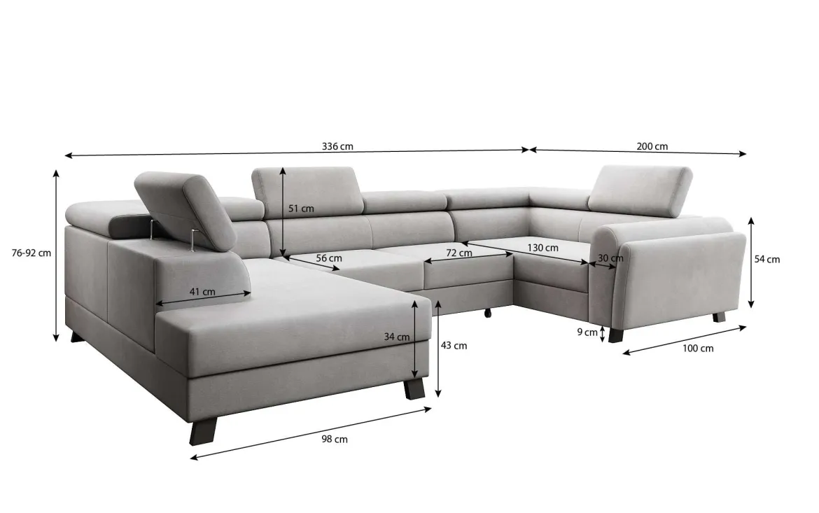 Designer Sofa Emilio mit Schlaf- und Klappfunktion