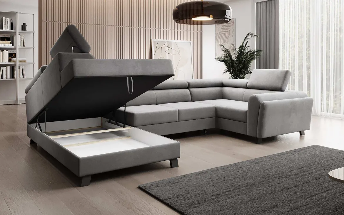 Designer Sofa Emilio mit Schlaf- und Klappfunktion