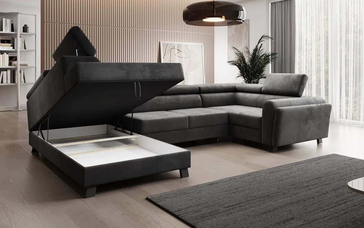 Designer Sofa Emilio mit Schlaf- und Klappfunktion