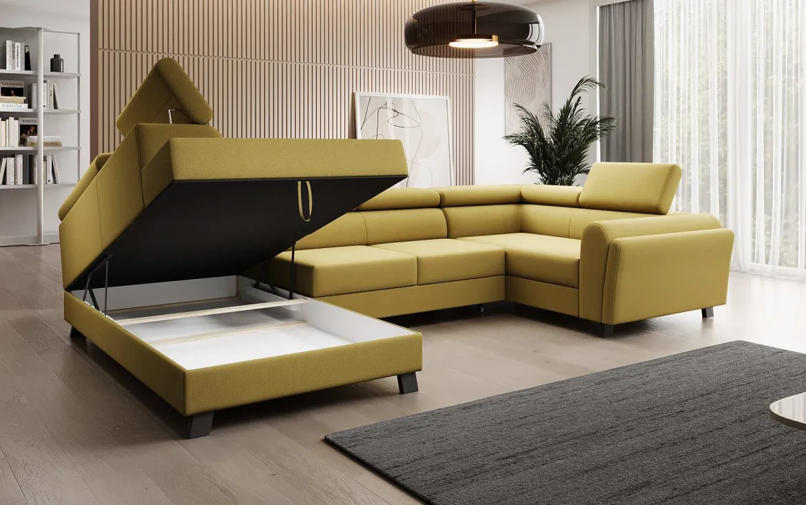 Designer Sofa Emilio mit Schlaf- und Klappfunktion