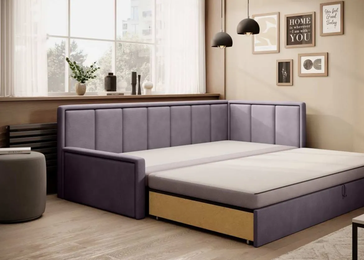 Designer Sofa Fellano mit Schlaffunktion und Stauraum