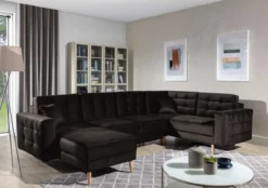 Designer Sofa Fjord U mit Schlaffunktion und Stauraum