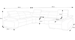 Designer Sofa Kreta mit Schlaf - und Klappfunktion