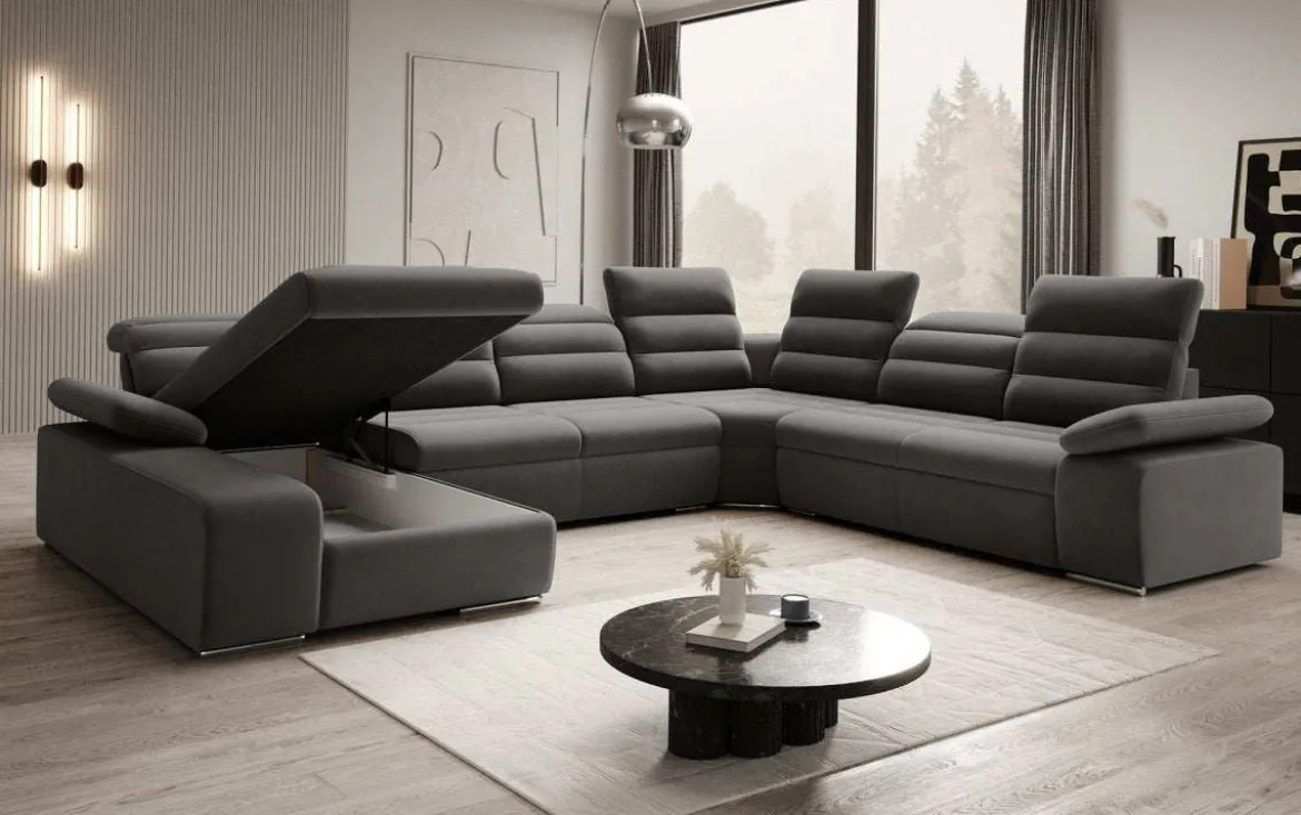 Designer Sofa Kreta mit Schlaf - und Klappfunktion