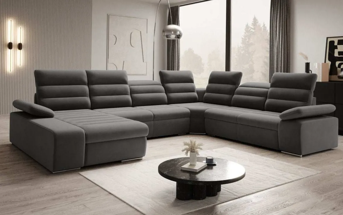 Designer Sofa Kreta mit Schlaf - und Klappfunktion