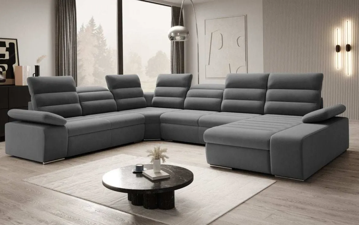 Designer Sofa Kreta mit Schlaf - und Klappfunktion