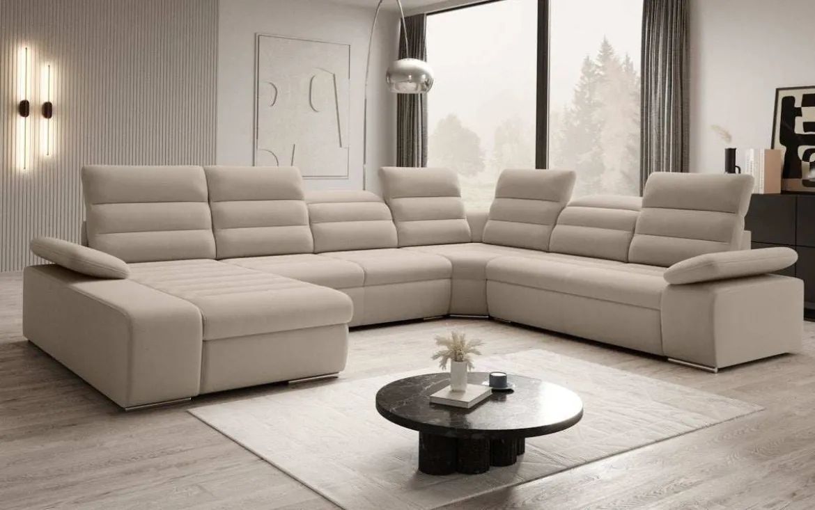 Designer Sofa Kreta mit Schlaf - und Klappfunktion