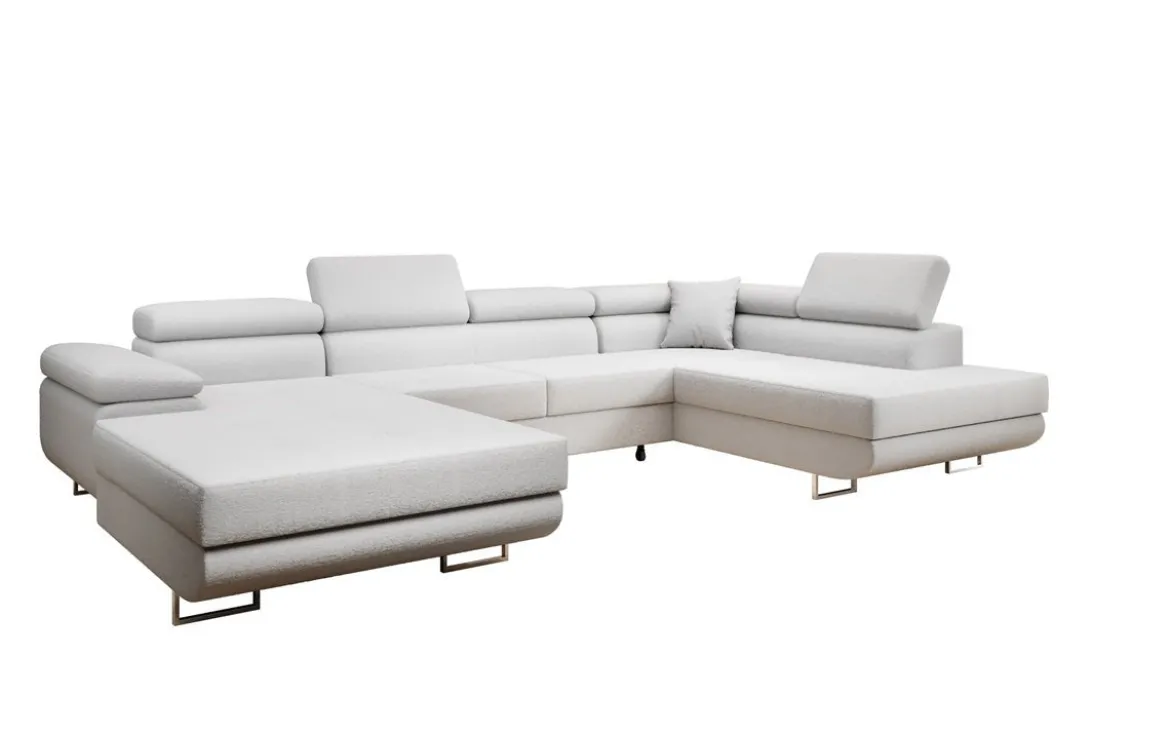 Designer Sofa Lago mit Schlaf - und Klappfunktion in Bouclé