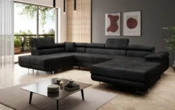 Designer Sofa Lago mit Schlaf - und Klappfunktion in Bouclé
