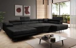 Designer Sofa Lago mit Schlaf - und Klappfunktion in Bouclé