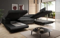 Designer Sofa Lago mit Schlaf - und Klappfunktion in Bouclé