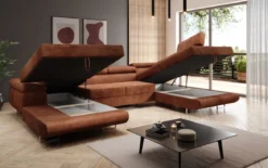 Designer Sofa Lago mit Schlaf - und Klappfunktion in Cord