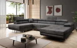 Designer Sofa Lago mit Schlaf - und Klappfunktion in Cord