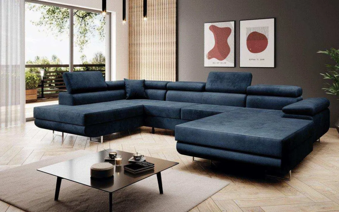 Designer Sofa Lago mit Schlaf - und Klappfunktion in Samt