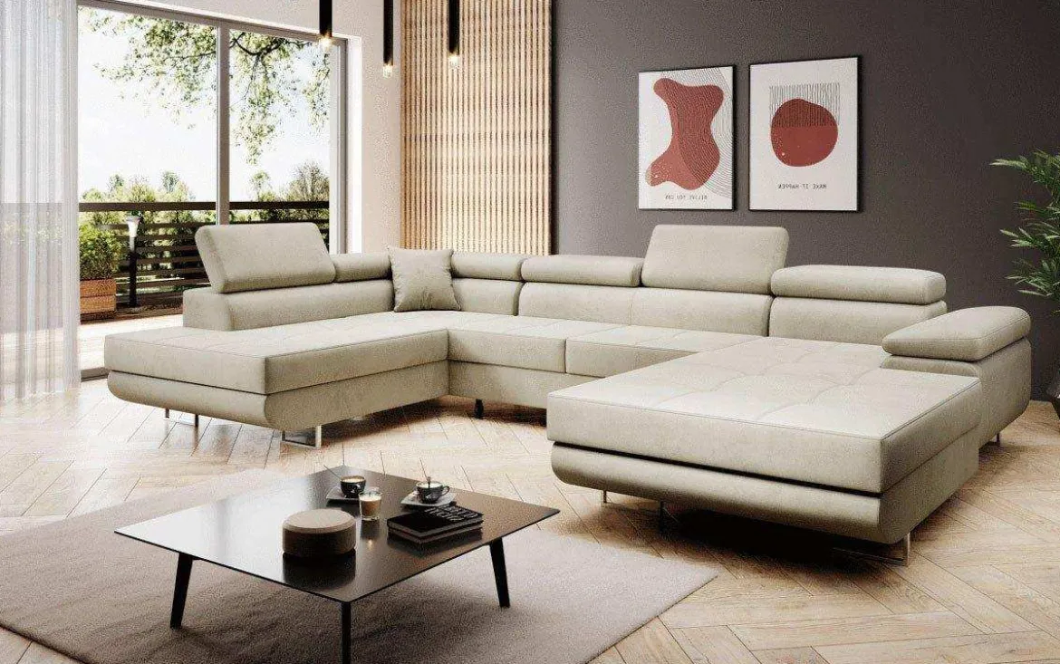 Designer Sofa Lago mit Schlaf - und Klappfunktion in Samt