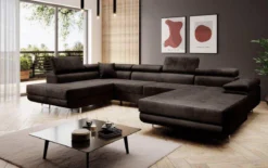 Designer Sofa Lago mit Schlaf - und Klappfunktion in Samt