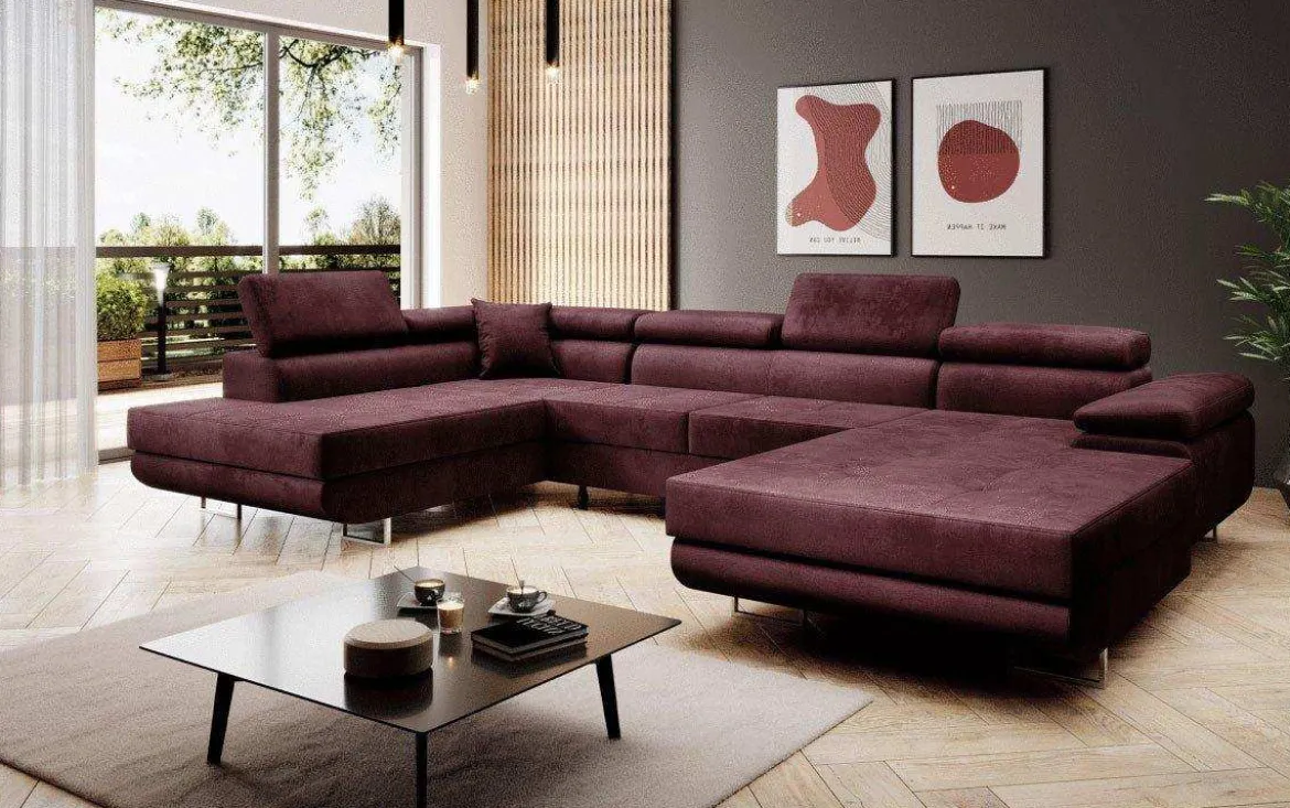 Designer Sofa Lago mit Schlaf - und Klappfunktion in Samt