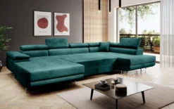 Designer Sofa Lago mit Schlaf - und Klappfunktion in Samt