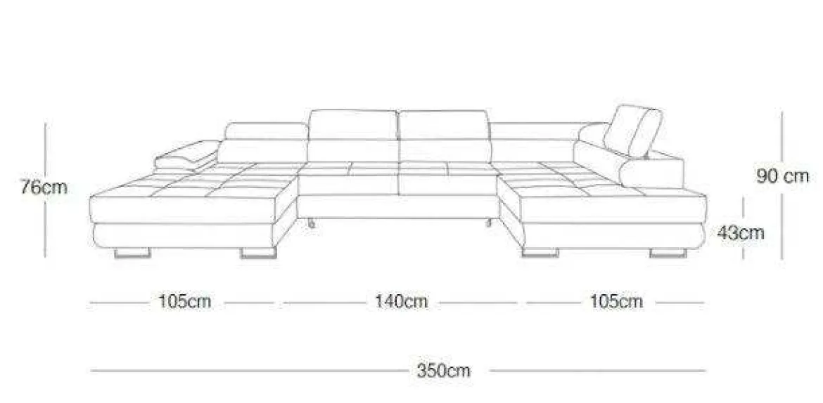 Designer Sofa Lago mit Schlaf - und Klappfunktion in Samt