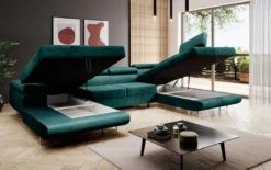Designer Sofa Lago mit Schlaf - und Klappfunktion in Samt