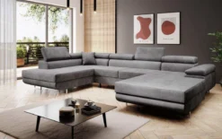 Designer Sofa Lago mit Schlaf - und Klappfunktion in Samt