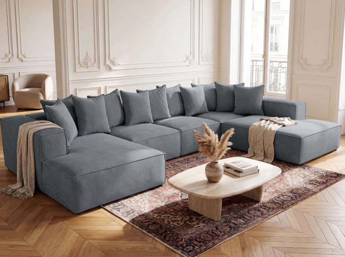 Designer Sofa Largo U XXL in Cord