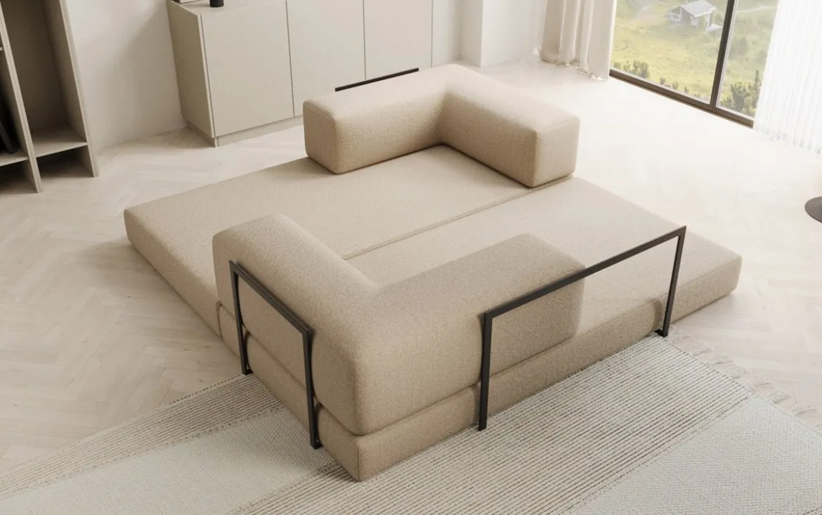 Designer Sofa Lazy 3 Sitzer in Bouclé