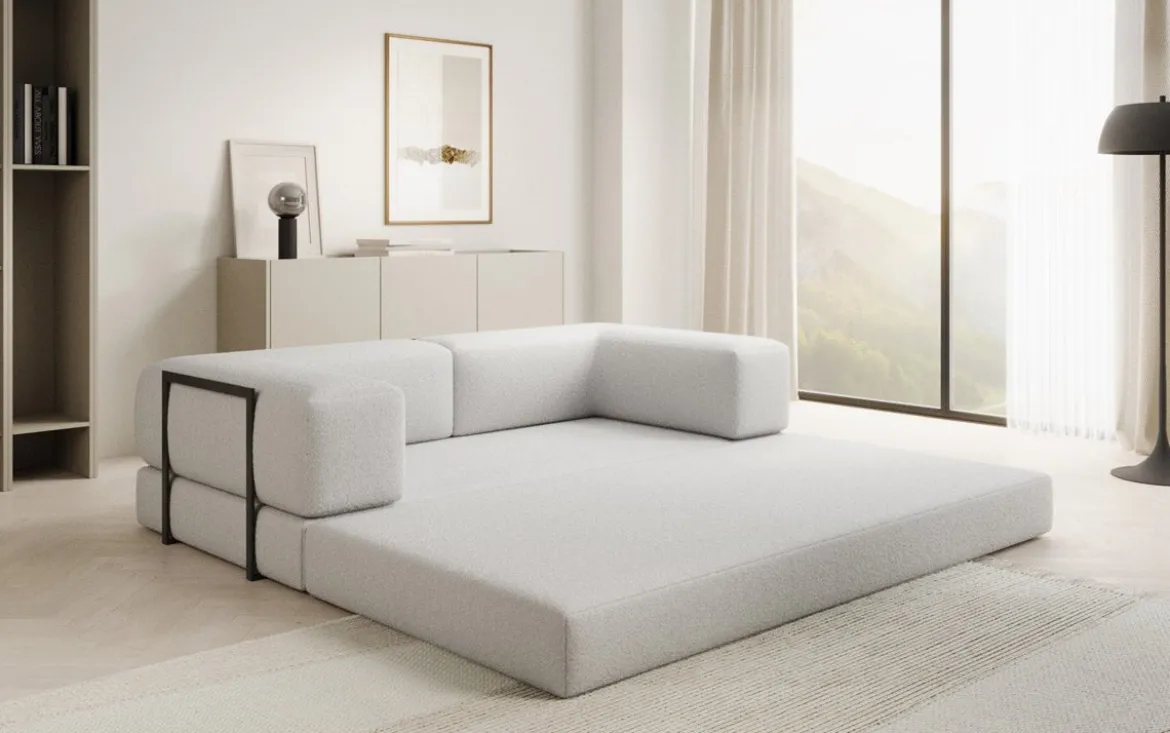 Designer Sofa Lazy 3 Sitzer in Bouclé