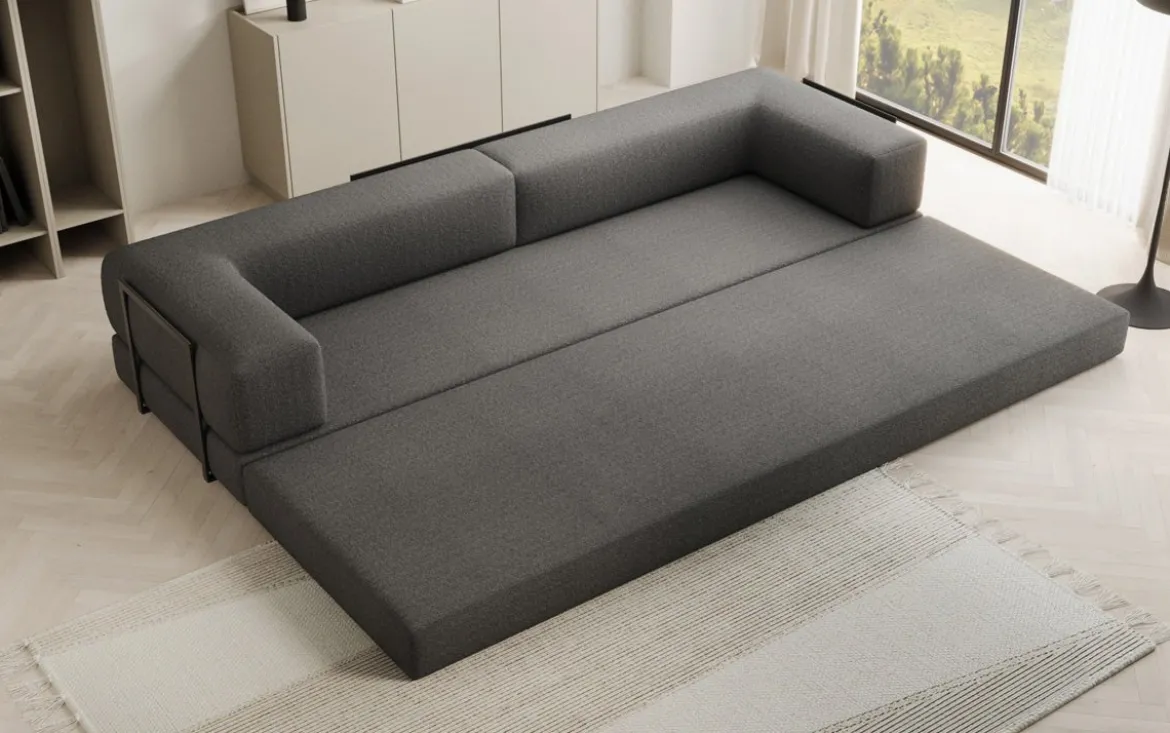 Designer Sofa Lazy 3 Sitzer XXL in Bouclé
