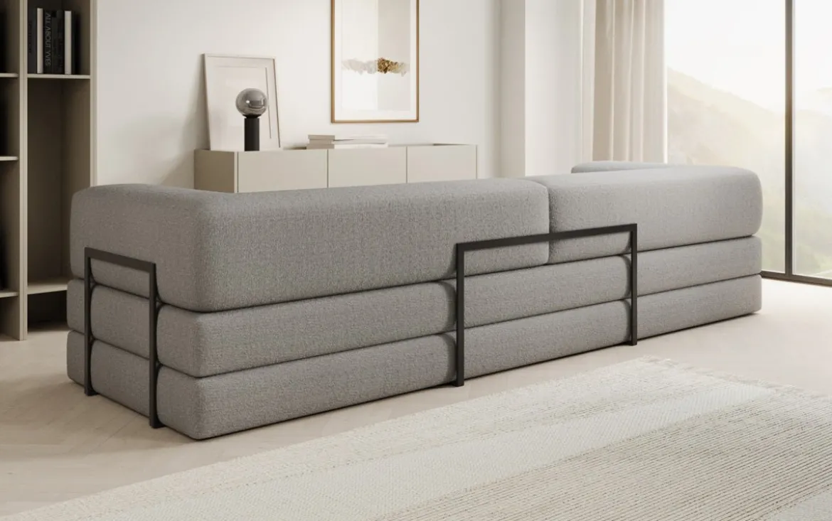 Designer Sofa Lazy 3 Sitzer XXL in Bouclé