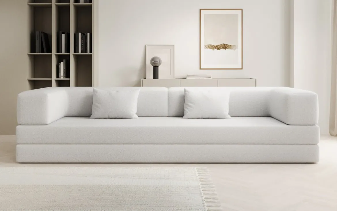 Designer Sofa Lazy 3 Sitzer XXL in Bouclé