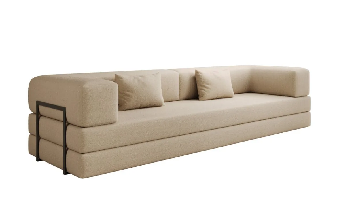 Designer Sofa Lazy 3 Sitzer XXL in Bouclé