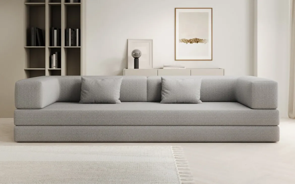 Designer Sofa Lazy 3 Sitzer XXL in Bouclé
