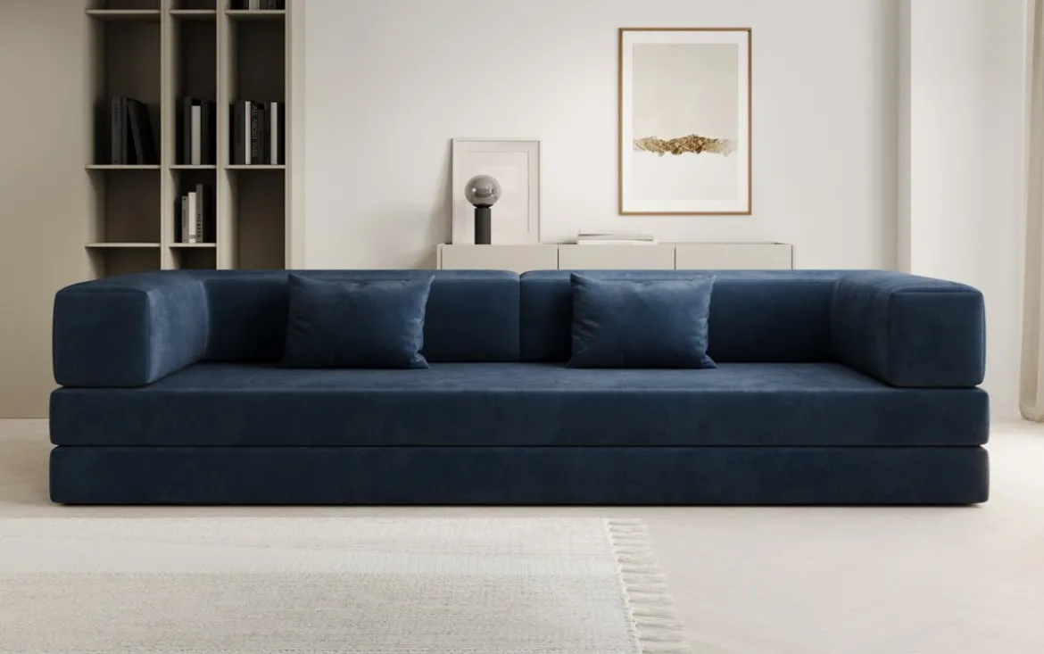 Designer Sofa Lazy 3 Sitzer XXL in Samt