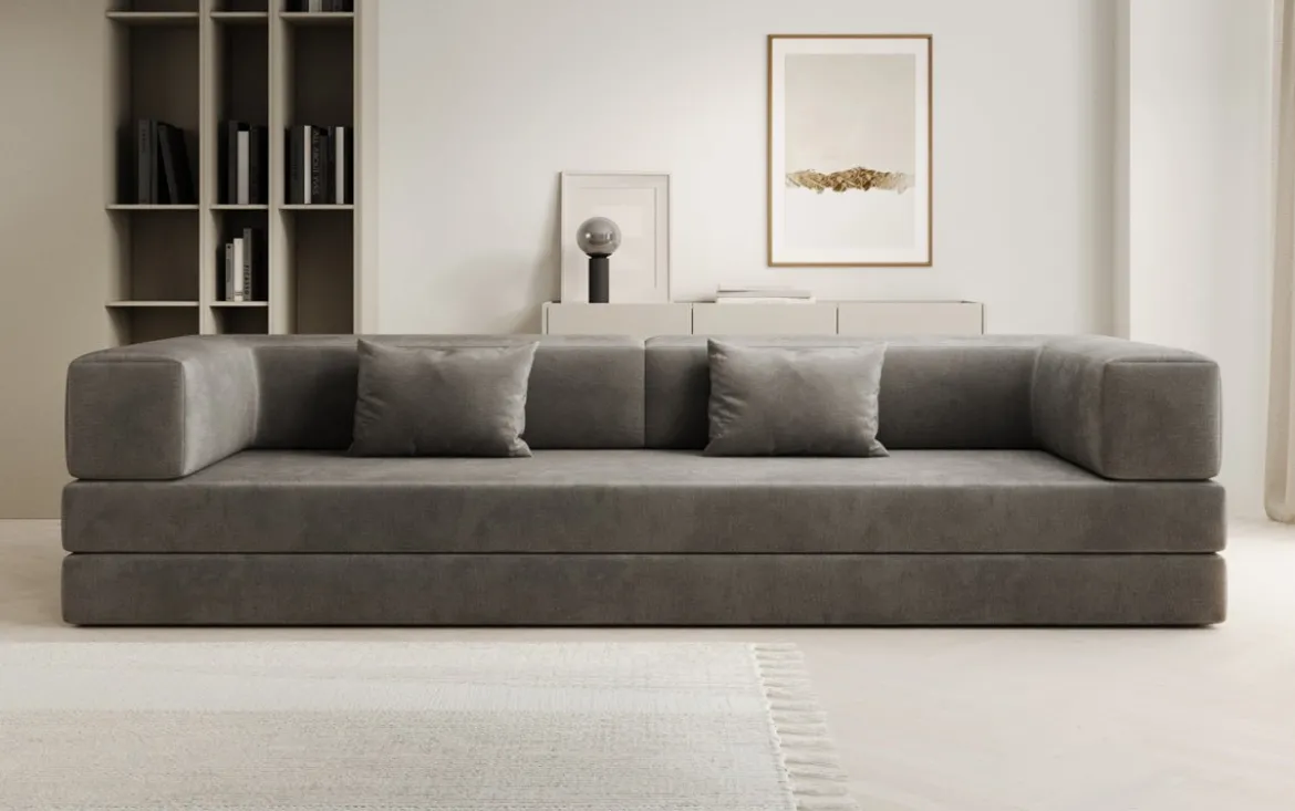 Designer Sofa Lazy 3 Sitzer XXL in Samt